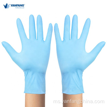 Sarung tangan nitril biru dan oren untuk kegunaan perindustrian